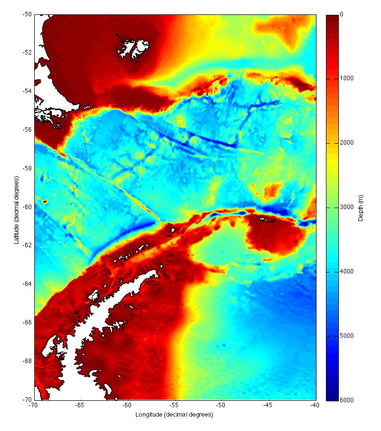 Drake Passage bathymetry