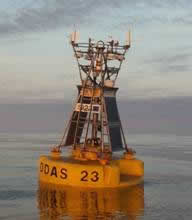 Met Office ODAS buoy which measures wind speed and direction, air temperature, humidity