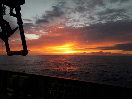 One of many beautiful sunsets while at sea