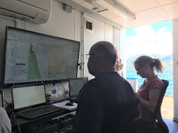 Operations Container in use on a support vessel in Dominica