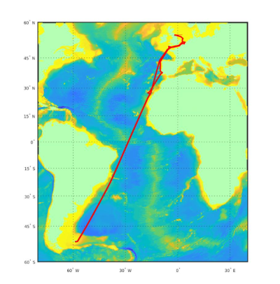 Atlantic ship route