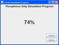 Phosphorus model simulation progress page.